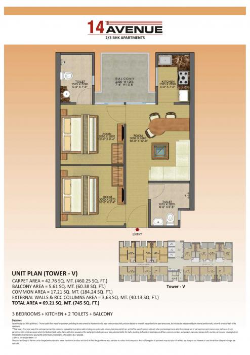 Floor Plan Bhk Flat In Gaur City Gaur City 1st Avenue Sector