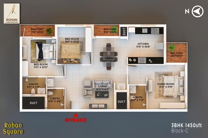Rohan Square - Floor Plan