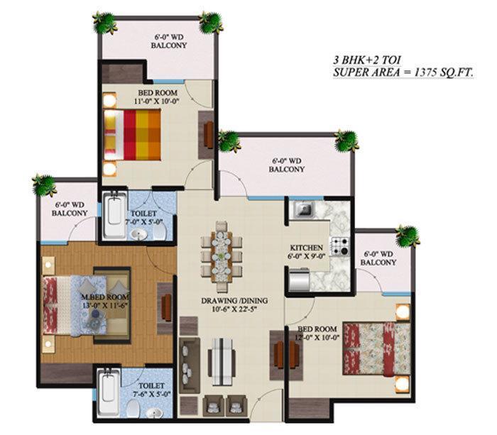 Supertech Regina Tower - Floor Plan