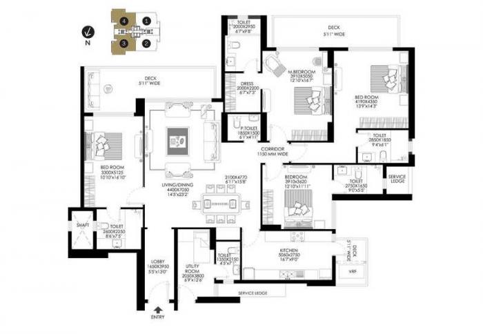 DLF The Crest - Floor Plan