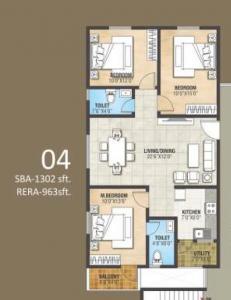 Navajyothi Nava Vaibhava A Block - Floor plan