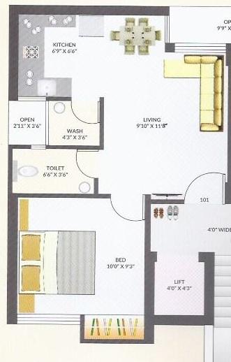Deep Pushp Sandhya Apartment - Floor Plan