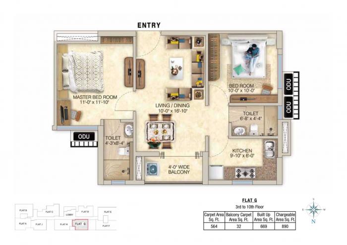 Pushp Vihar - Floor Plan
