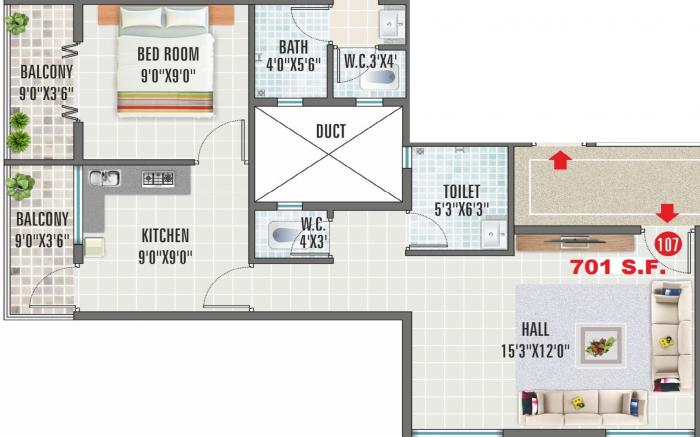 Krushna Pride 1 - Floor Plan