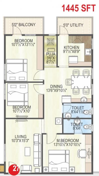 Abhiram's Touchstone Towers - Floor Plan