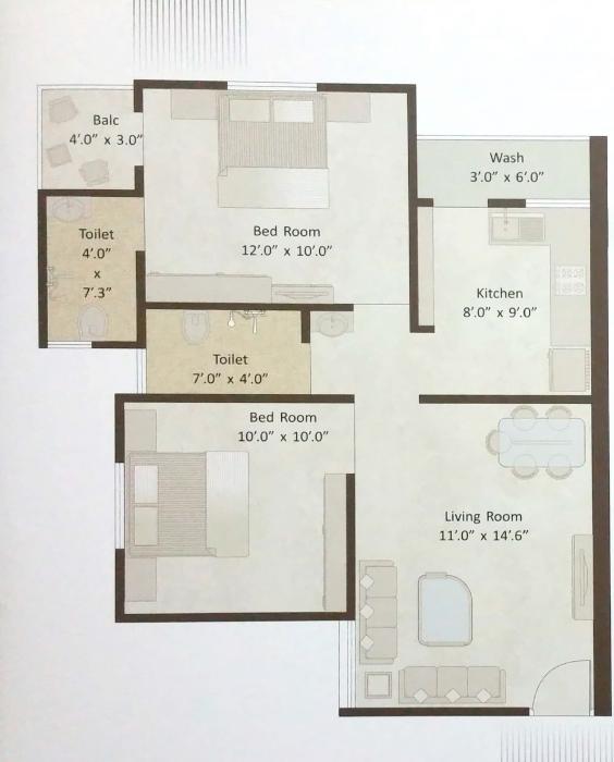 Soham Heights - Floor Plan