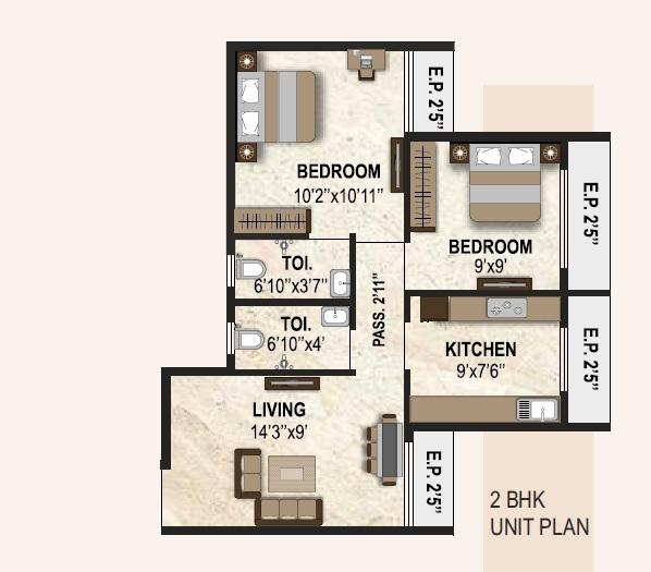 Manas Tulsi Galaxy - Floor Plan
