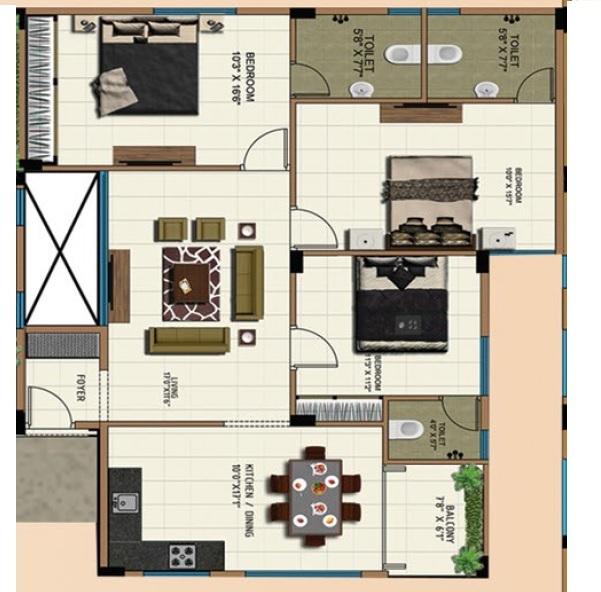 MRK Kamatchi Apartment - Floor Plan