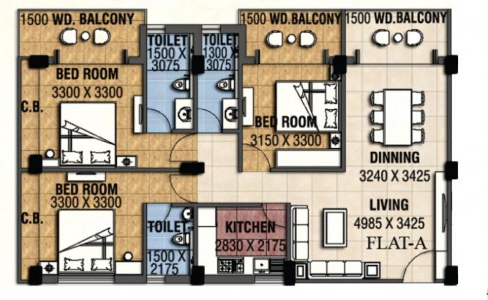 Radhashree 30 - Floor Plan
