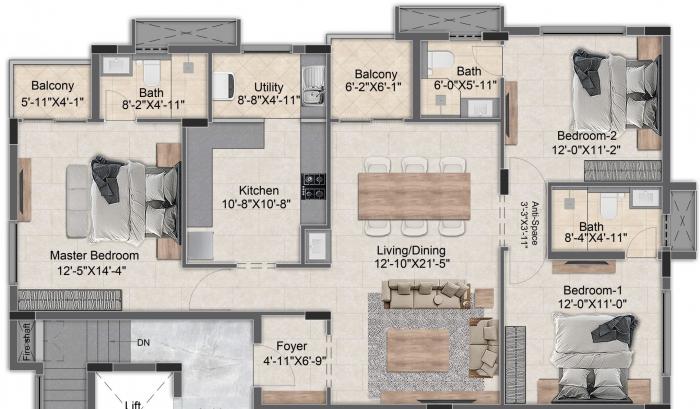 Pushkars Temple Tree - Floor Plan