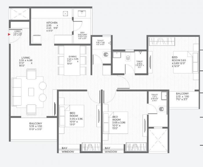 The Trinity - Floor Plan