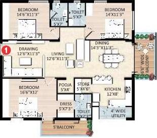 Udaya River View - Floor Plan
