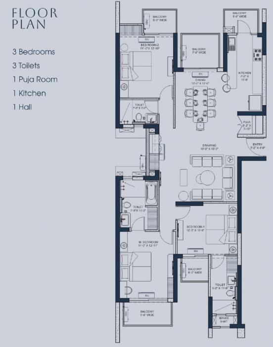 The Blue - Floor Plan