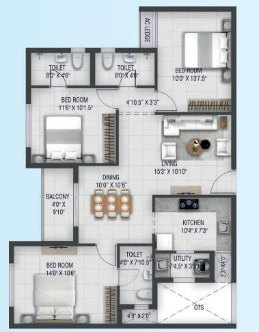 Ruby Courtyard - Floor Plan