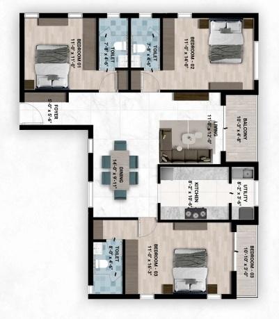 Paramount Orchids - Floor Plan