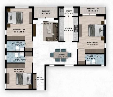 Paramount Orchids - Floor Plan