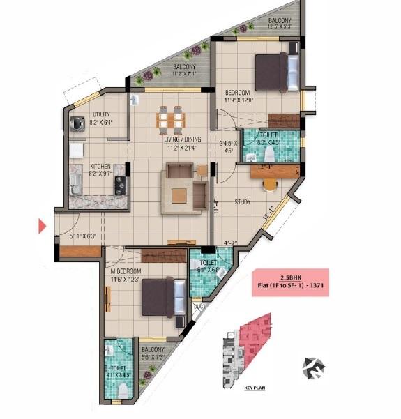 Ruby Upside Avenue - Floor Plan