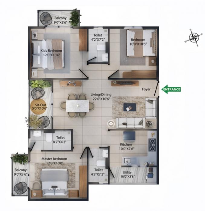 Vasudharini Nest - Floor Plan