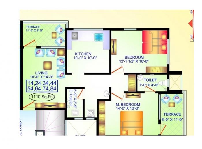 Virendra Kohinoor Tower - Floor Plan