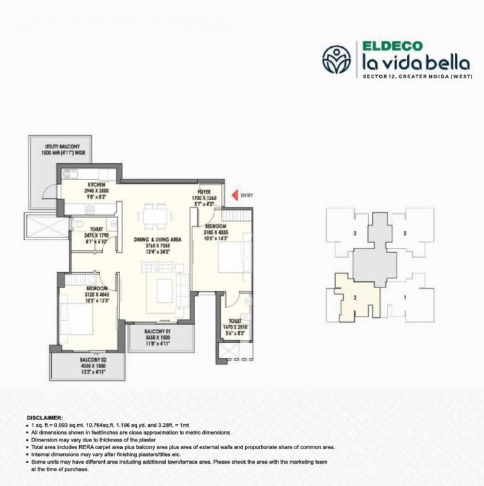 Eldeco La Vida Bella - Floor Plan