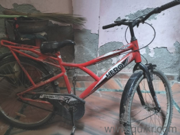 This is a red colour Hero cycle.It is good in condition.It has no prob