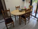 Wooden dining table with 4 cushion chairs :|: Dining Tables,4 Seater,6000,Gently Used,Individual,Used